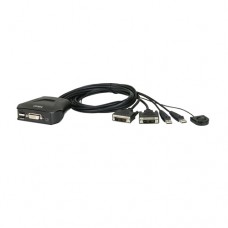 ATEN 2-Port USB DVI Cable KVM Switch with Remote Port Selector [CS22D]
