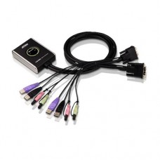 ATEN 2-Port USB DVI/Audio Cable KVM Switch with Remote Port Selector [CS682]