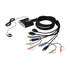 ATEN 2-Port USB HDMI/Audio Cable KVM Switch with Remote Port Selector [CS692]