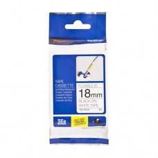 BROTHER Flexible  Black on White Tapes 18mm [TZE-FX241]