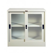 Lion Cupboard Glass Sliding Door 1-Shelf