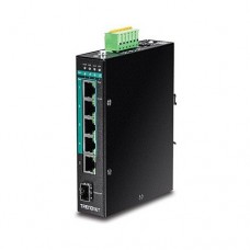TRENDNET 5-Port Hardened Industrial Gigabit PoE+ DIN-Rail Switch TI-PG541 TRENDNET 5-Port Hardened Industrial Gigabit PoE+ DIN-Rail Switch TI-PG541