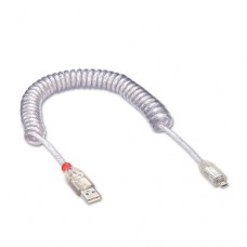 LINDY USB Coiled Cable Type A Male to Micro-B Male 2m [31926]