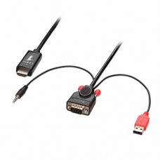 LINDY VGA & Audio with USB to HDMI Adapter Cable, Black, 3m [41707]