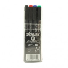 SNOWMAN Permanent OHP Pen Fine 4-Color Set