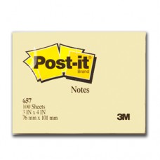 3M Post-It Notes 657 3in x 4in